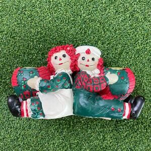 Vintage 1998 Raggedy Ann and Andy Candle Holder Figurine